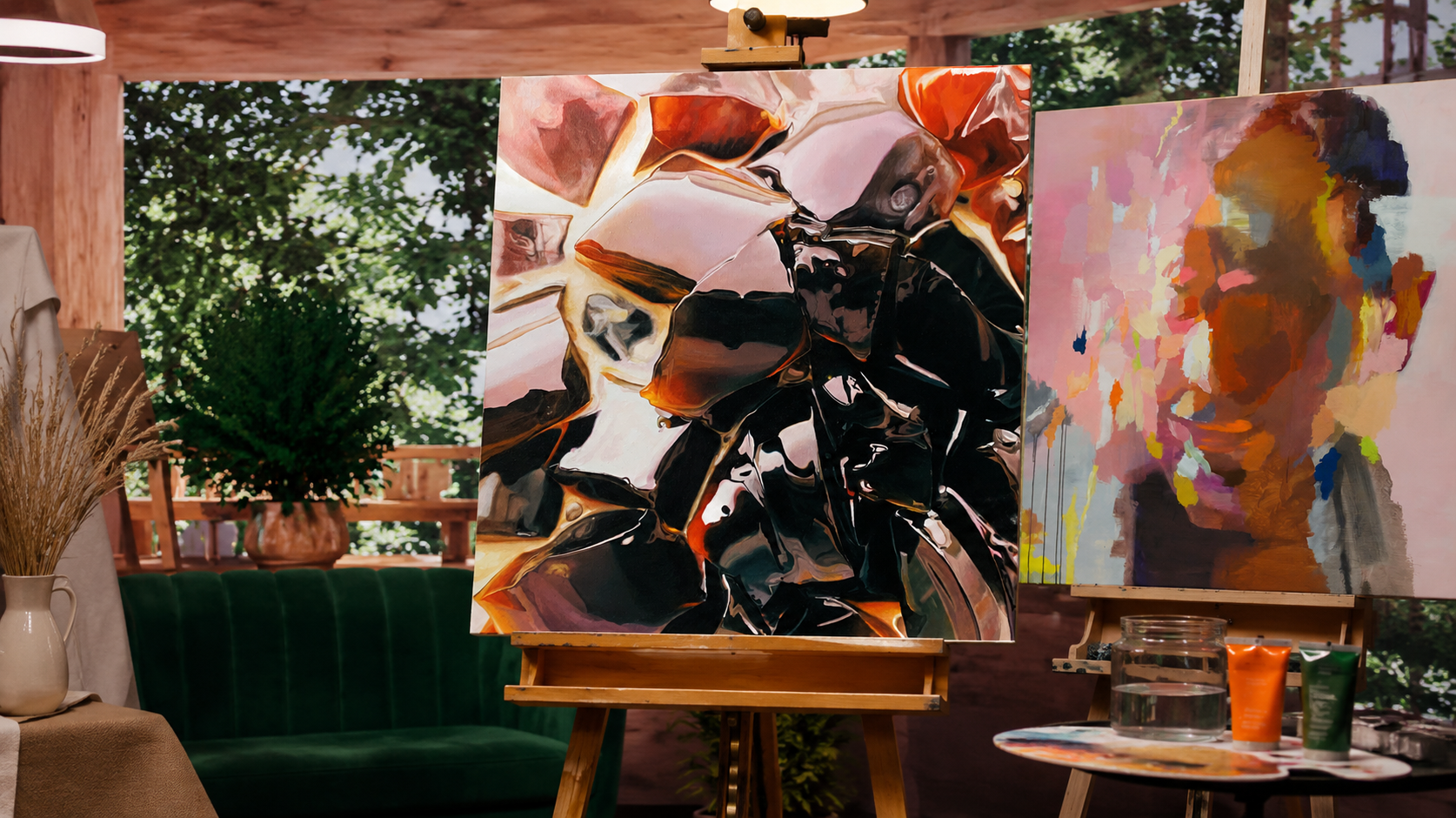 A studio where the works are gathered
