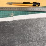 原作の記録写真をキャンバスと同寸にプリントアウトし、下絵制作用として準備した