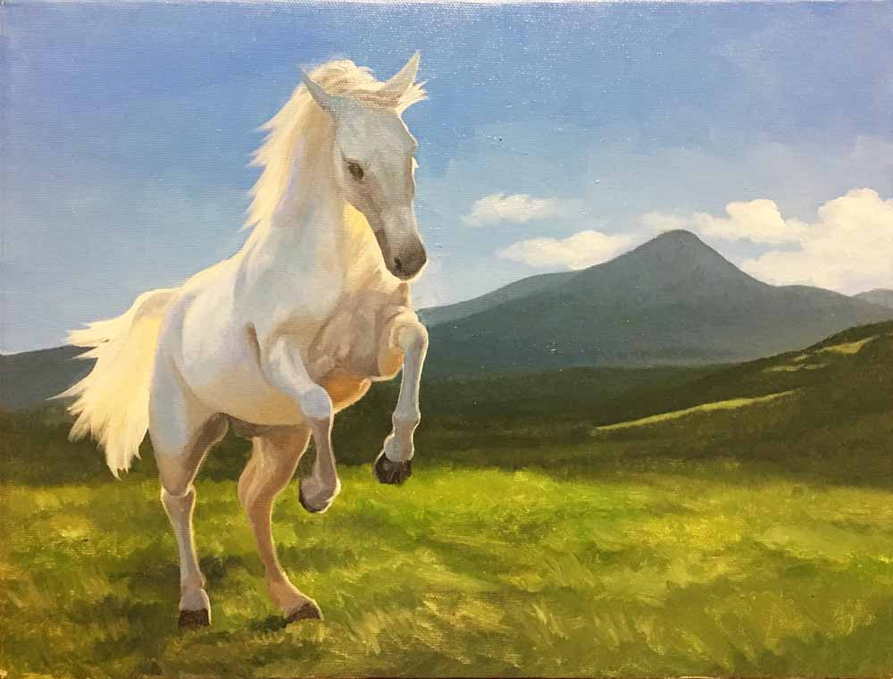 y2018 Mount Tateshina and a white horse