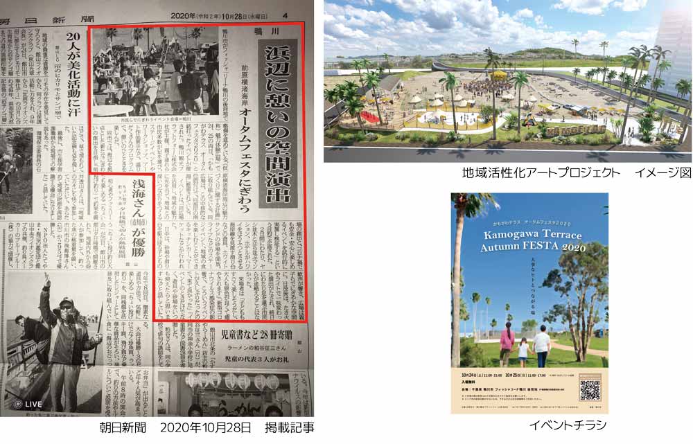 m10,y2020 Newspaper Asahi, Kamogawa City News, Chiba Prefecture, event flyers